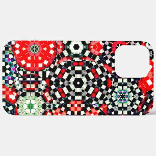Case-Mate iPhone Case Mosaïque de kaléidoscope hexagone d'échecs, rouge 