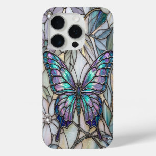 Coque iPhone 15 Pro Mosaïque de papillon esthétique