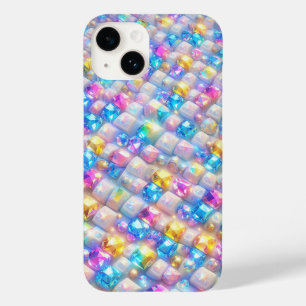 Coque Pour iPhone 14 Mosaïque de pierre précieuse scintillante colorée 