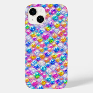 Coque Pour iPhone 14 Mosaïque de pierre précieuse scintillante colorée 