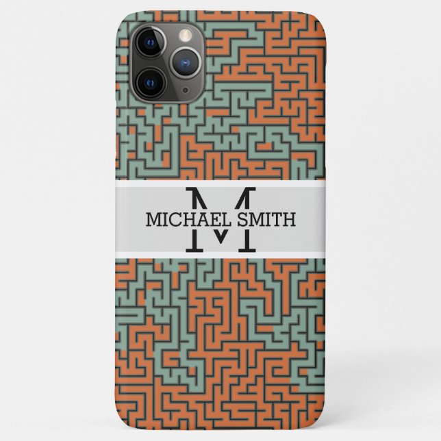 Coques Case-Mate iPhone Mosaïque moderne Monogramme #14 (Dos)