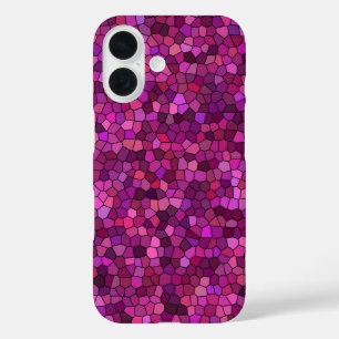 Coques iPhone 16 Mosaïque Rose Violet