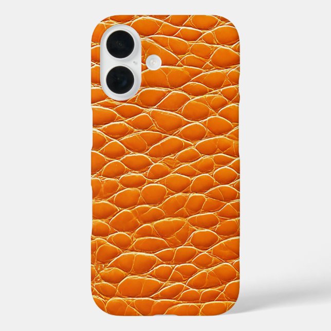 Coques Case-Mate iPhone Motif à effet de cuir orange (Verso)