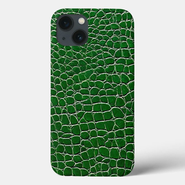 Coques Case-Mate iPhone Motif à effet de cuir vert (Verso)