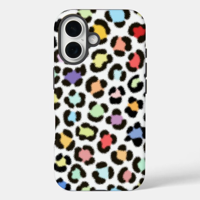 Coques Case-Mate iPhone Motif à effet de fourrure Leopard multicolore tend (Verso)
