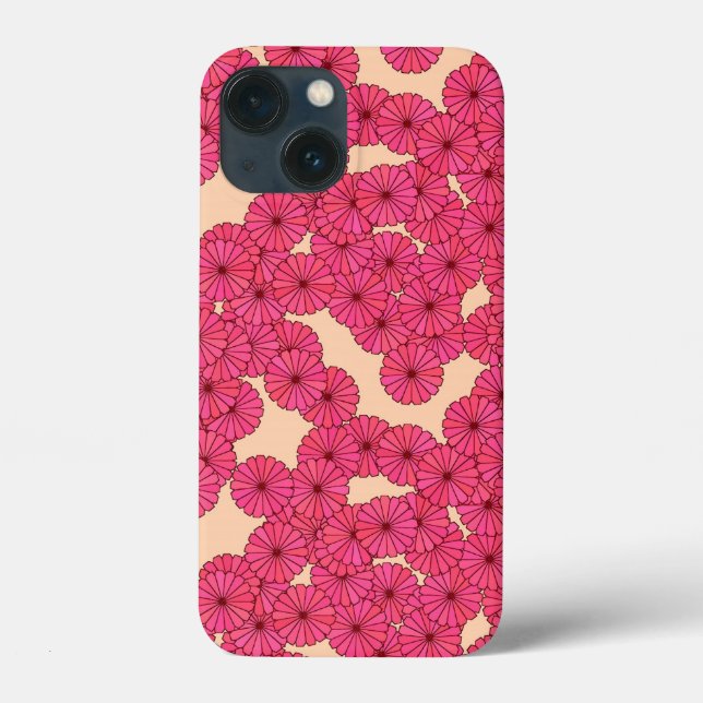 Coques Case-Mate iPhone Motif à fleurs Art Déco - rose et pêche (Verso)