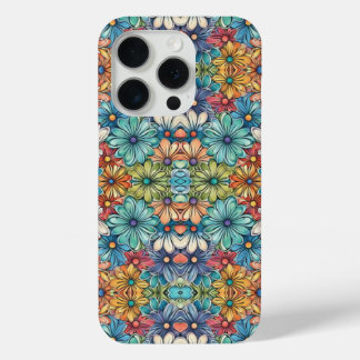 Coque iPhone 15 Pro Motif à fleurs bleues