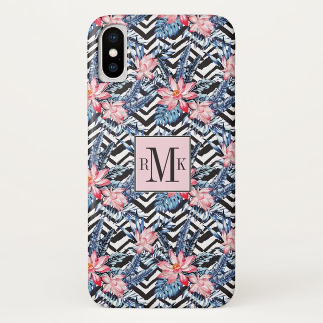 Coques Case-Mate iPhone Motif à fleurs de lotus tropicaux (Dos)
