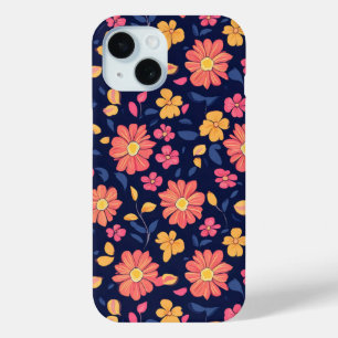 Coque Pour iPhone 15 Motif à fleurs rétro