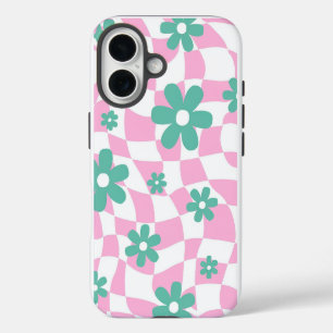Coques iPhone 16 Motif à fleurs rétro