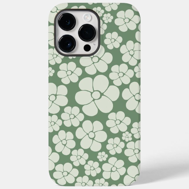 Coques Case-Mate iPhone Motif à fleurs - Vert (Verso)