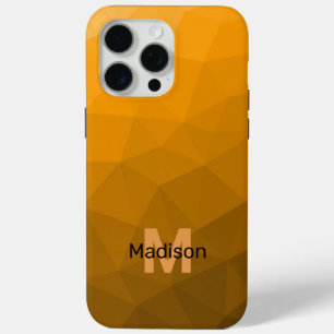 Coque iPhone 15 Pro Max Motif à maille géométrique orange foncé