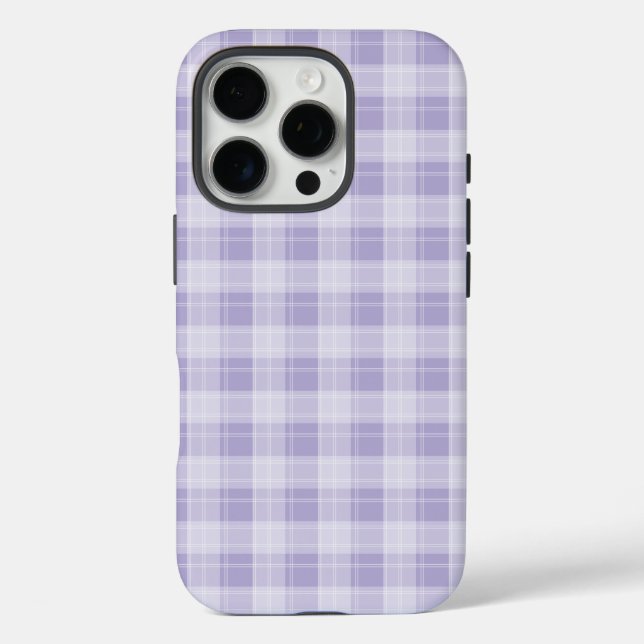 Coques Case-Mate iPhone Motif à plaid violet clair (Verso)