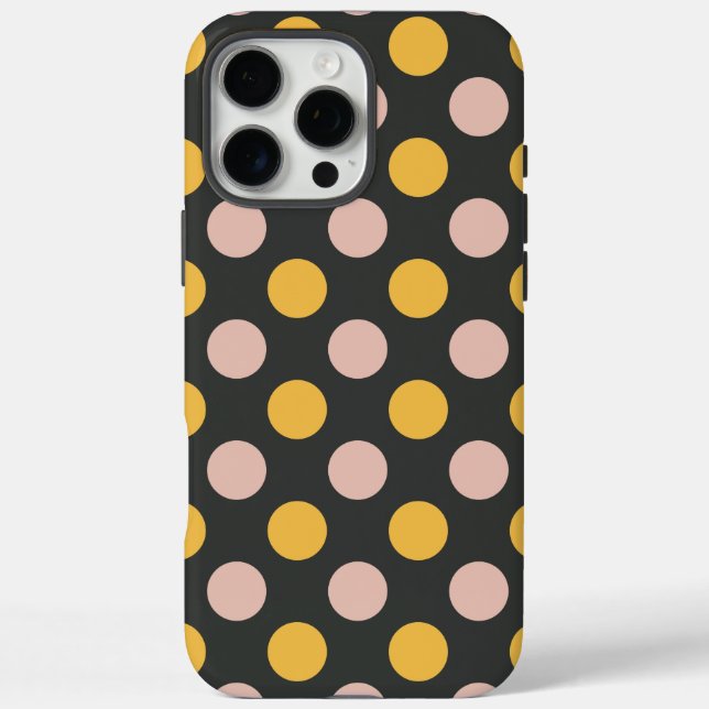 Coques Case-Mate iPhone Motif à points de polka jaune et rose de moutarde (Verso)