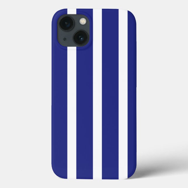 Coques Case-Mate iPhone Motif à rayures bleu et blanc marine (Verso)