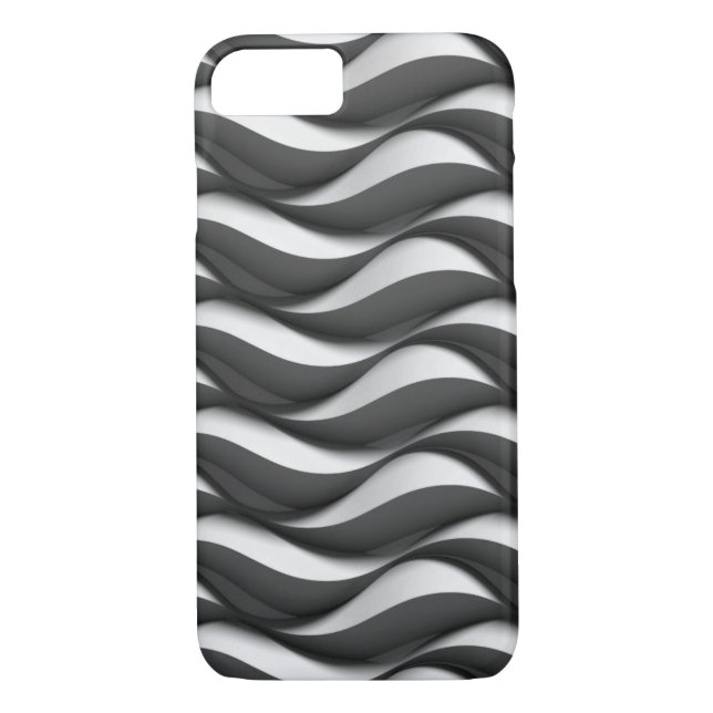 Coques Case-Mate iPhone motif à vague noir et blanc (Dos)