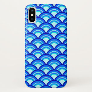 Coques Pour iPhone Motif à vagues Art déco - cobalt et bleu ciel