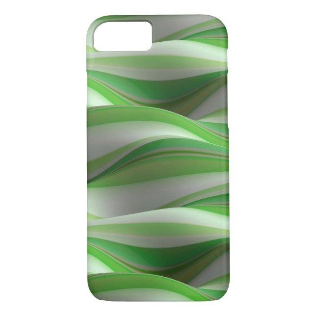 Coques Case-Mate iPhone motif à vagues vert et blanc (Dos)