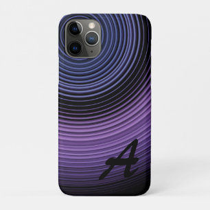 Coques Pour iPhone Motif Abstrait Bleu Contemporain Monogrammé
