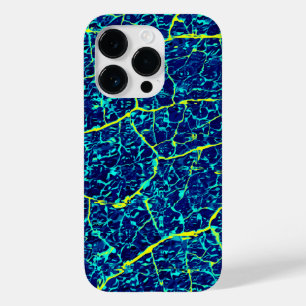 Coque Pour iPhone 14 Pro Motif Abstrait bleu/jaune