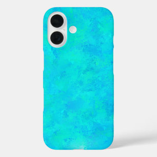 Coques iPhone 16 Motif Abstrait bleu turquoise