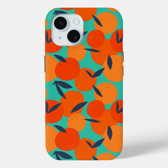 Coques Case-Mate iPhone Motif Abstrait de fruits orange (Verso)