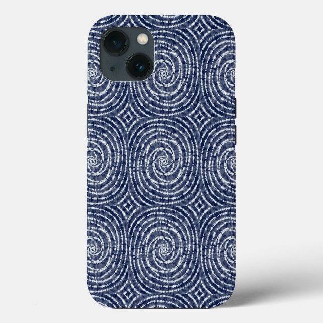 Coques Case-Mate iPhone Motif Abstrait de Shibori en Asie bleue (Verso)