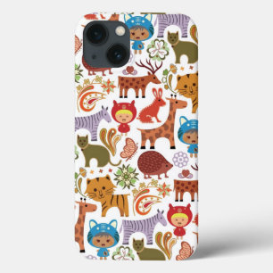 Coques Pour iPhone Motif abstrait d'enfant et d'animaux