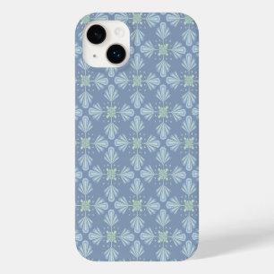 Coque Pour iPhone 14 Plus Motif Abstrait Floral Bleu