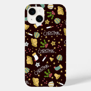 Coque Pour iPhone 14 Motif Abstrait minimaliste de Noël