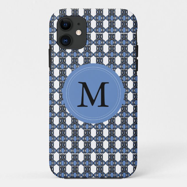 Coques Case-Mate iPhone Motif Abstrait Monogram Blue Scarab (Dos)