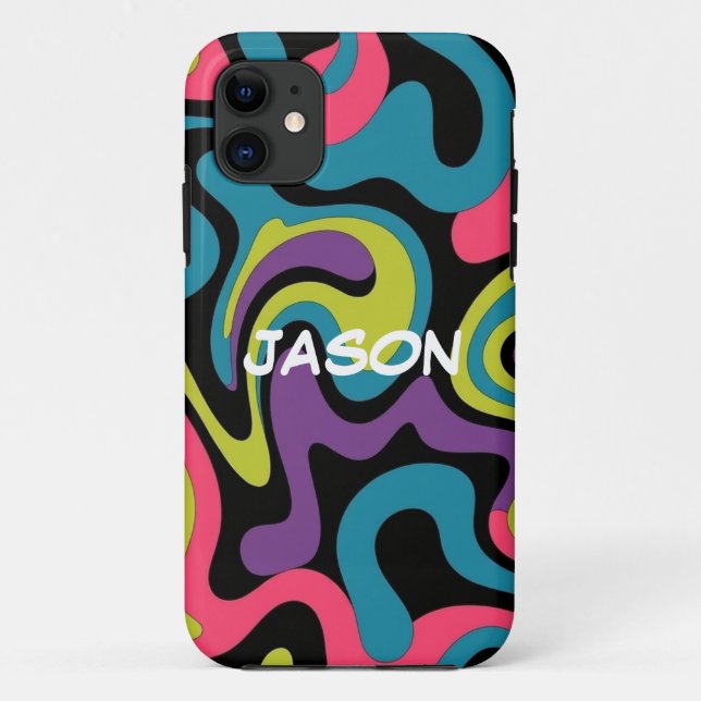 Coques Case-Mate iPhone Motif Abstrait Néo Personnalisé — Design Rétro (Dos)