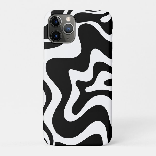 Coques Case-Mate iPhone Motif Abstrait noir et blanc rétro (Dos)