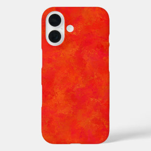 Coques iPhone 16 Motif Abstrait Orange Rouge