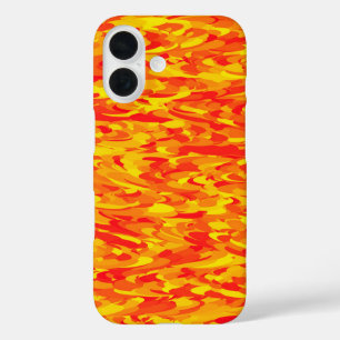 Coques iPhone 16 Motif Abstrait orange rouge jaune