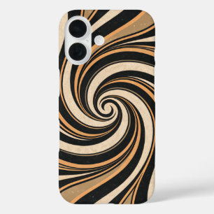 Coques iPhone 16 Motif Abstrait Retro Liquid Swirl