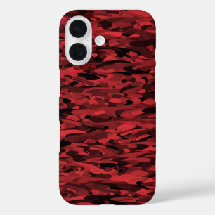 Coques iPhone 16 Motif Abstrait Rouge Noir