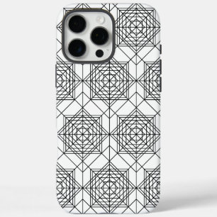 Coques iPhone 16 Pro Max Motif Abstrait vintage noir et blanc