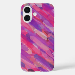 Coques iPhone 16 Motif Abstrait Violet et Rose