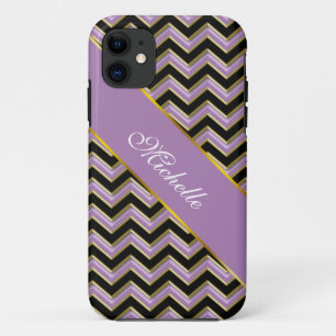 Etui iPhone Case-Mate Motif Amethyst Gold Black Zigzag