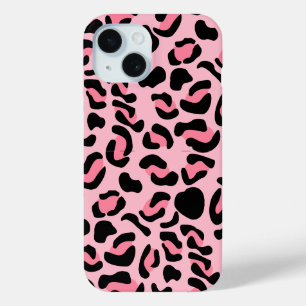Coque Pour iPhone 15 Motif animal léopard rose moderne
