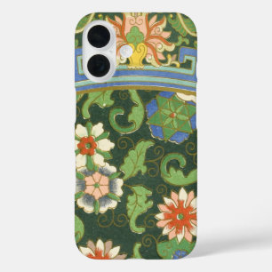 Coques iPhone 16 Motif antique cloisonné chinois : Vert Jade