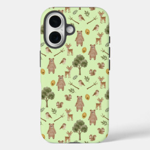 Coques iPhone 16 Motif aquarelle d'amis fantaisistes de la forêt