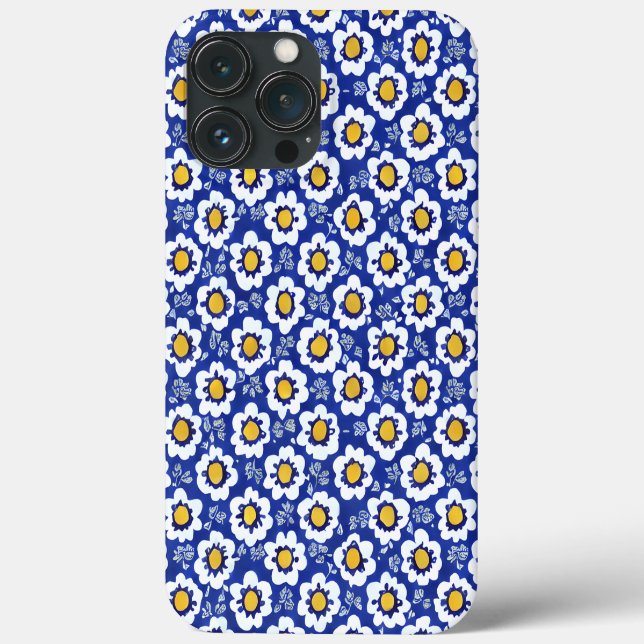 Coques Case-Mate iPhone Motif arabe floral bleu (Verso)