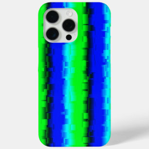 Coque iPhone 15 Pro Max Motif arc-en-ciel bleu vert abstrait 3D