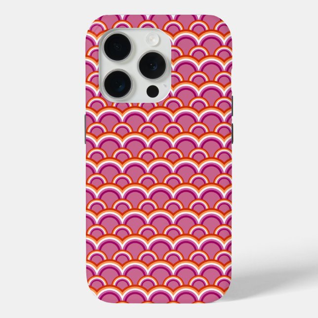 Coques Case-Mate iPhone Motif arc-en-ciel du drapeau de la fierté lesbienn (Verso)