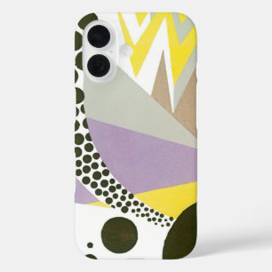 Coques iPhone 16 Motif Art Déco Rétro Jazz à Points et à Zig Zag