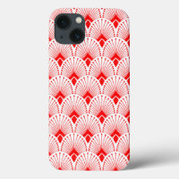 Motif Art déco rouge et blanc