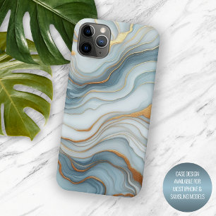 Coque iPhone 15 Pro Max Motif artistique en marbre gris sarcelle foncé ble