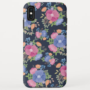 Case-Mate iPhone Case Motif assez floral - bleu-foncé pourpre rose
